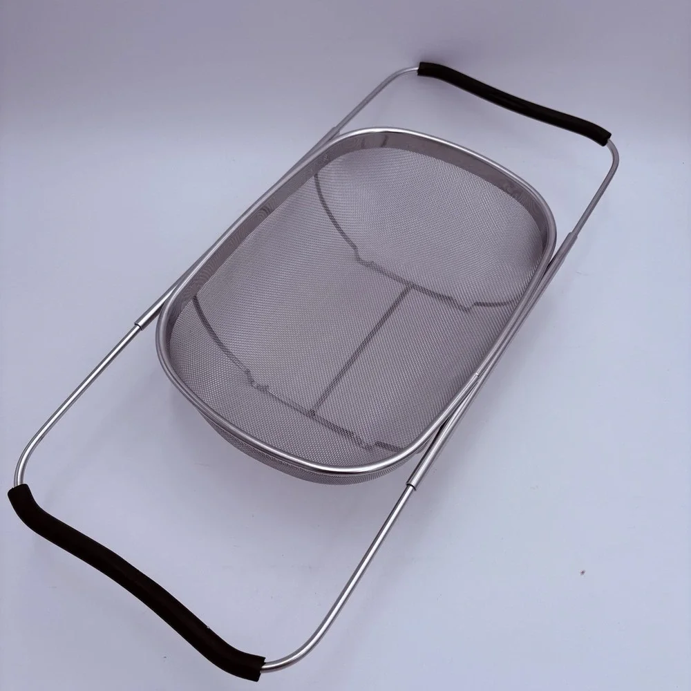 Over The Sink Colander Strainer Basket Stainless‎ Steel Kitchen Sink Extendable